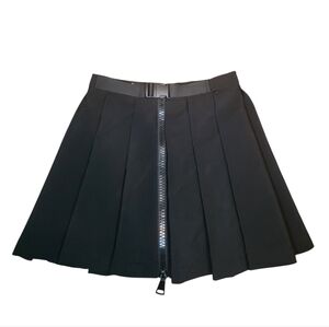 ​Dark In Love Antagonist Black Pleated Mini Skirt Zipper Buckle Punk Goth M
